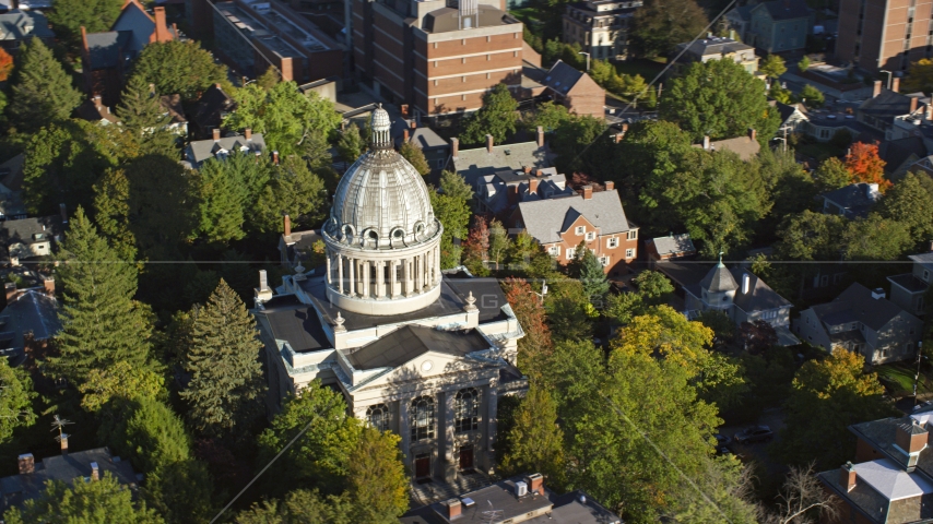 The dome of the First Church of Christ Scientist, Providence, Rhode Island Aerial Stock Photo AX145_068.0000194 | Axiom Images