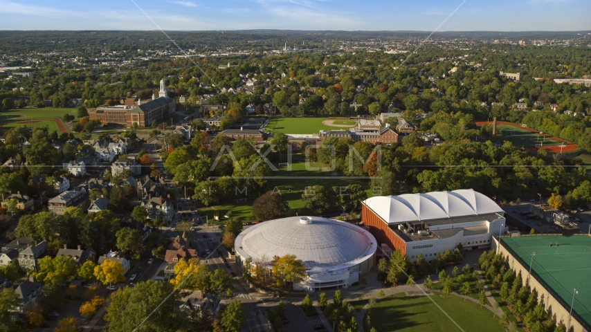 Brown University and the Pizzitola Sports Center in Providence, Rhode Island Aerial Stock Photo AX145_073.0000000 | Axiom Images