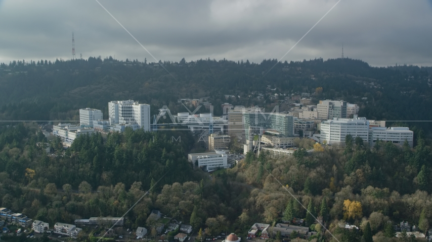 The Oregon Health and Science University in Portland, Oregon Aerial Stock Photo AX153_082.0000000F | Axiom Images