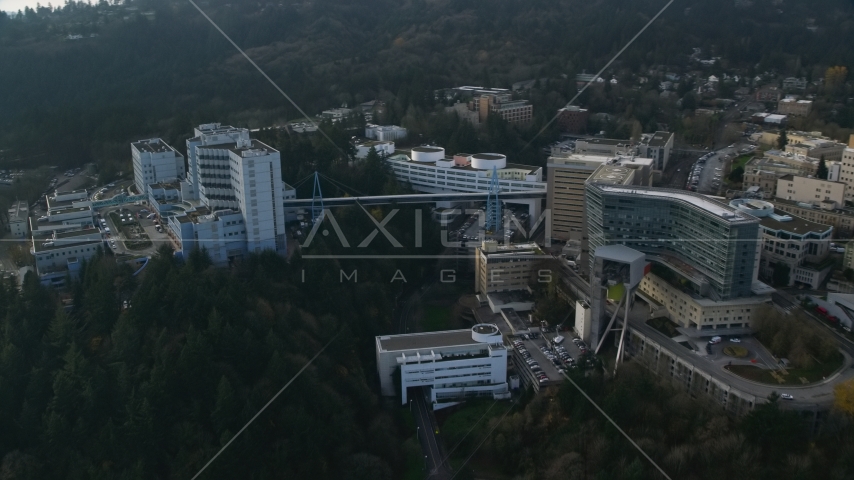 Oregon Health and Science University complex in Portland, Oregon Aerial Stock Photo AX153_120.0000247F | Axiom Images