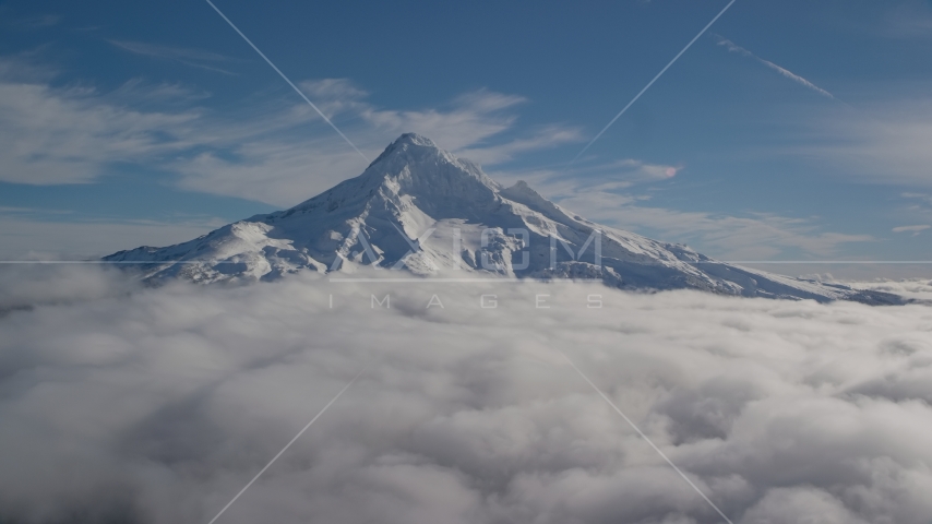 Mount Hood with snow, Cascade Range, Oregon Aerial Stock Photos AX154_071.0000188F