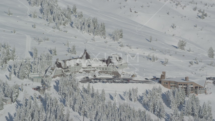 Timberline Ski Resort, located on Mount Hood, Cascade Range, Oregon Aerial Stock Photos AX154_089.0000198F