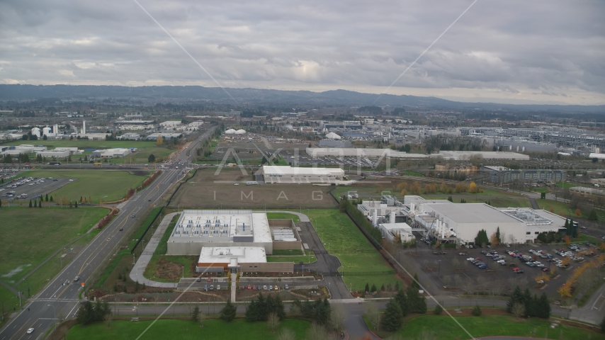 Jireh Semiconductor plant in Hillsboro, Oregon Aerial Stock Photo AX155_001.0000184F | Axiom Images
