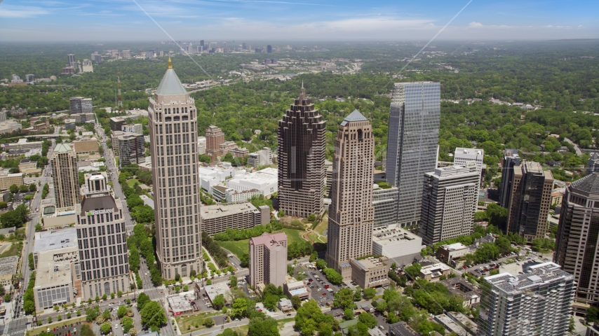 Midtown Atlanta skyscrapers and buildings, Atlanta, Georgia Aerial Stock Photos AX36_012.0000290F