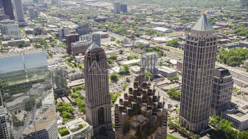 Midtown skyscrapers, Atlanta, Georgia Aerial Stock Photo AX36_016.0000023F | Axiom Images