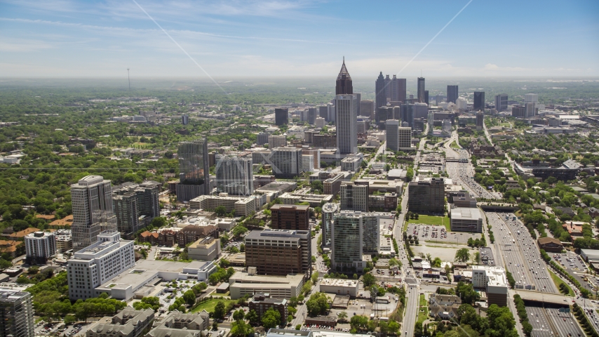 Midtown and Downtown Atlanta skycrapers, Georgia Aerial Stock Photos AX36_017.0000098F