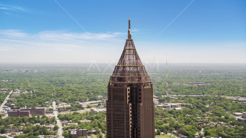 Top of Bank of America Plaza, Midtown Atlanta, Georgia Aerial Stock Photo AX36_021.0000138F | Axiom Images