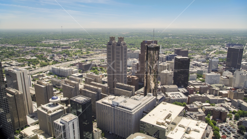 Skyscrapers and office buildings, Downtown Atlanta, Georgia Aerial Stock Photo AX36_023.0000054F | Axiom Images