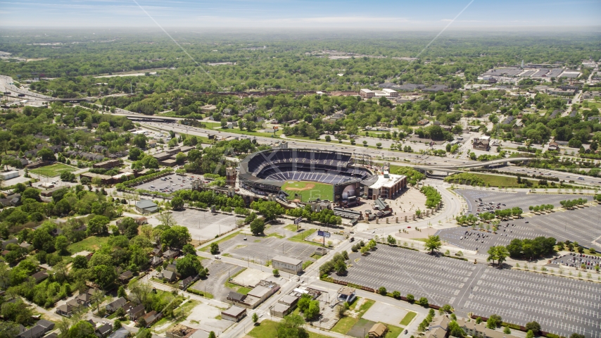 The Turner Field baseball stadium in Atlanta, Georgia, Aerial Stock Photo AX36_028.0000028F | Axiom Images