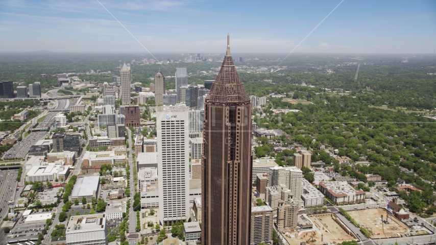 Bank of America Plaza and AT&T Building, Midtown Atlanta, Georgia Aerial Stock Photo AX36_041.0000249F | Axiom Images