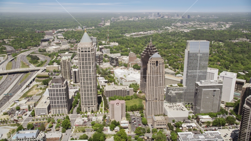 Skyscrapers and One Atlantic Center, Midtown Atlanta, Georgia Aerial Stock Photo AX36_043.0000161F | Axiom Images