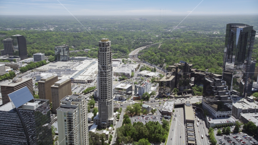 The Mansion and 3344 Peachtree, Buckhead, Georgia Aerial Stock Photo AX36_060.0000189F | Axiom Images
