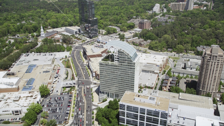 The Pinnacle skyscraper along Peachtree Road, Buckhead, Georgia Aerial Stock Photo AX36_071.0000053F | Axiom Images