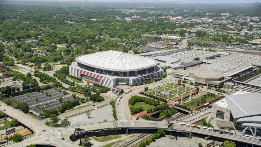 Georgia Dome, Downtown Atlanta, Georgia Aerial Stock Photo AX36_103.0000051F | Axiom Images