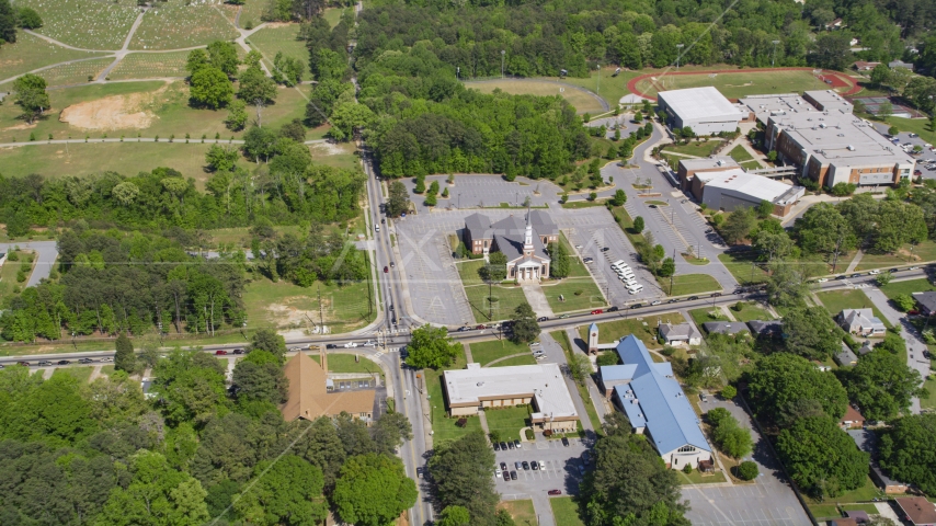 Berea Seventh Day Adventist Church, Atlanta, Georgia Aerial Stock Photo AX37_001.0000114F | Axiom Images