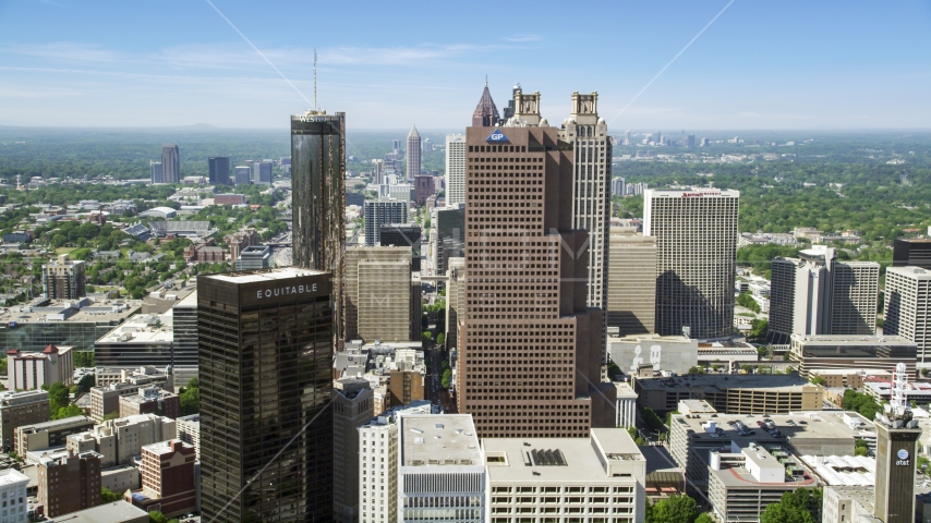 Downtown skyscrapers, Atlanta, Georgia Aerial Stock Photo AX37_014.0000000F | Axiom Images