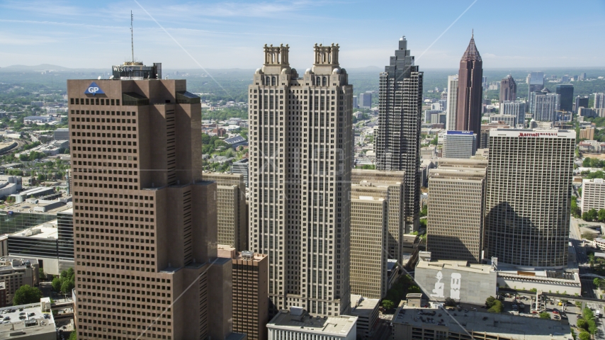Downtown skyscrapers, Atlanta, Georgia Aerial Stock Photo AX37_014.0000251F | Axiom Images