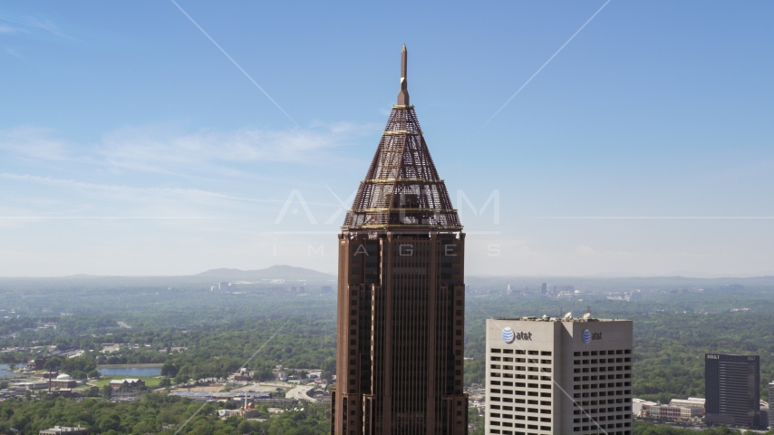 Top of Bank of America Plaza, Midtown Atlanta, Georgia Aerial Stock Photo AX37_016.0000052F | Axiom Images