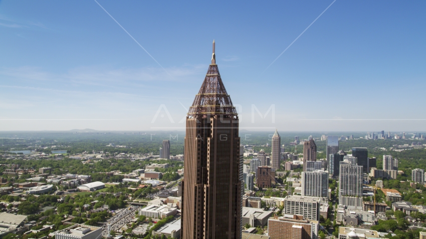 Top half of Bank of America Plaza, Midtown Atlanta, Georgia Aerial Stock Photo AX37_017.0000000F | Axiom Images