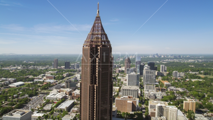 Medium shot of Bank of America Plaza, Midtown Atlanta Aerial Stock Photo AX37_017.0000041F | Axiom Images