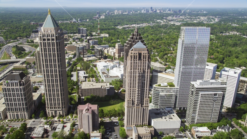 Midtown Atlanta skyscrapers, Georgia Aerial Stock Photo AX37_020.0000262F | Axiom Images