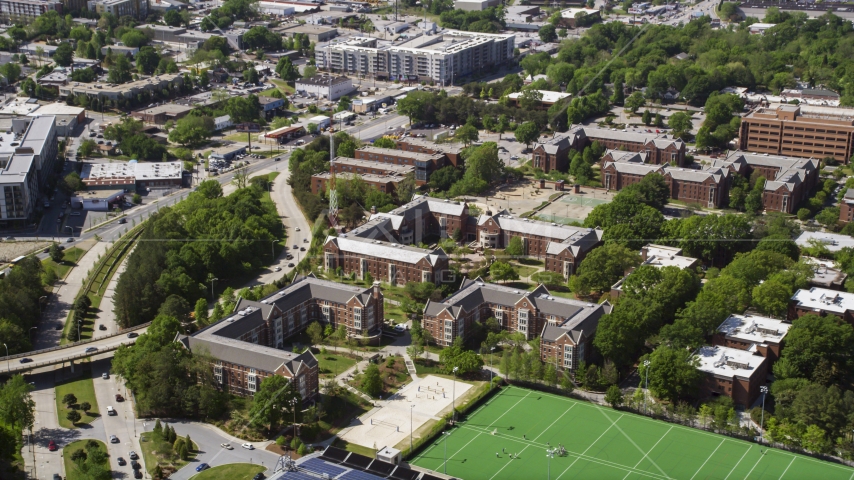 Georgia Institute of Technology residence halls and apartments, Atlanta, Georgia Aerial Stock Photo AX37_031.0000020F | Axiom Images