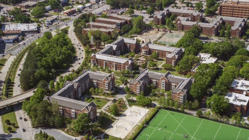 Georgia Institute of Technology residence halls and apartments, Atlanta, Georgia Aerial Stock Photo AX37_031.0000095F | Axiom Images