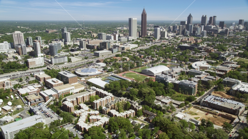 Georgia Institute of Technology, Alexander Memorial Coliseum, Atlanta, Georgia Aerial Stock Photo AX37_034.0000067F | Axiom Images