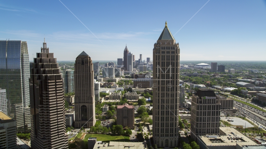 Midtown Atlanta skyscrapers, Georgia Aerial Stock Photo AX37_040.0000308F | Axiom Images