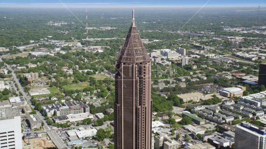 Top of the Bank of America Plaza, Midtown Atlanta, Georgia Aerial Stock Photo AX37_043.0000210F | Axiom Images