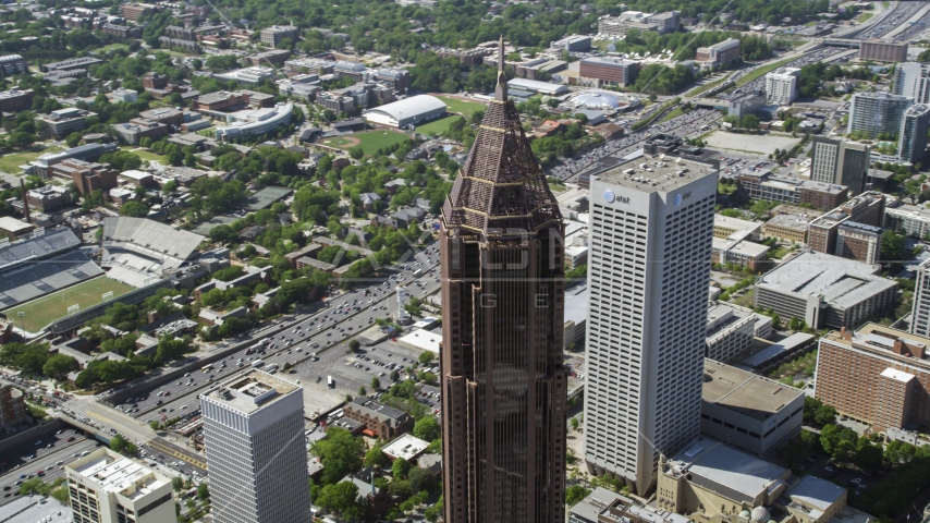 Bank of America Plaza near Georgia Tech campus, Atlanta, Georgia Aerial Stock Photo AX37_045.0000277F | Axiom Images