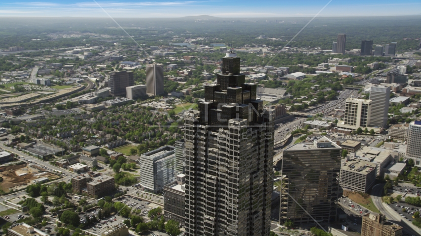 Top of SunTrust Plaza, Downtown Atlanta, Georgia Aerial Stock Photo AX37_051.0000078F | Axiom Images