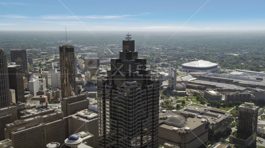 SunTrust Plaza and Downtown buildings, Atlanta, Georgia Aerial Stock Photo AX37_052.0000034F | Axiom Images