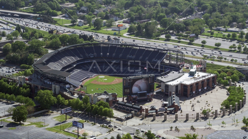 Empty Turner Field, Atlanta, Georgia Aerial Stock Photo AX37_061.0000308F | Axiom Images