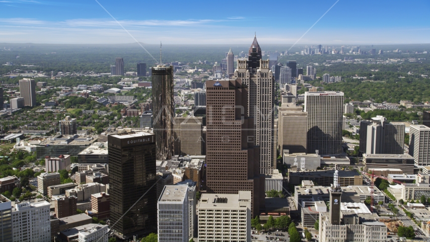 Downtown skyscrapers, Atlanta, Georgia Aerial Stock Photo AX37_065.0000112F | Axiom Images