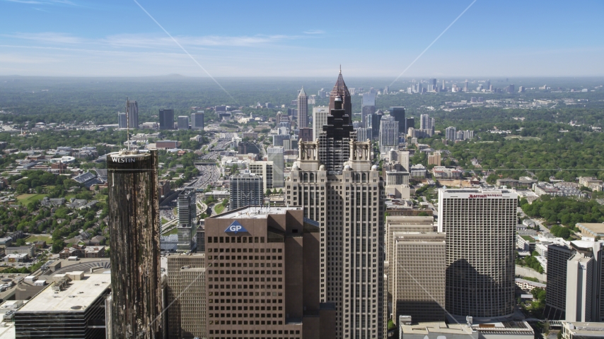 Downtown skyscrapers, SunTrust Plaza, Atlanta, Georgia Aerial Stock Photo AX37_066.0000036F | Axiom Images