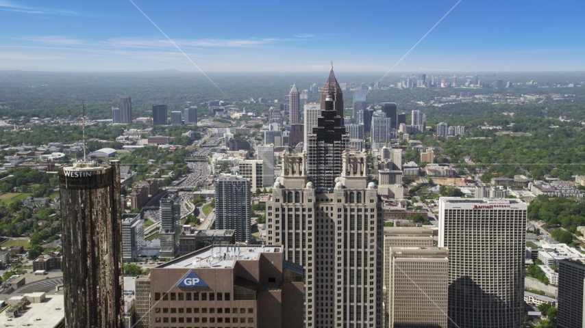 Skyscrapers near SunTrust Plaza, Downtown Atlanta, Georgia Aerial Stock Photo AX37_066.0000110F | Axiom Images