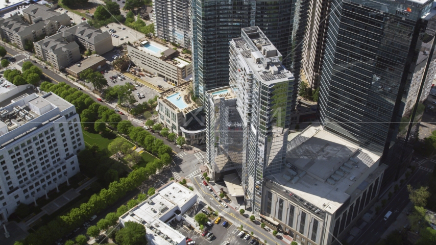 Loews Atlanta Hotel, 1010 Midtown, Midtown Atlanta, Georgia Aerial Stock Photo AX37_070.0000000F | Axiom Images