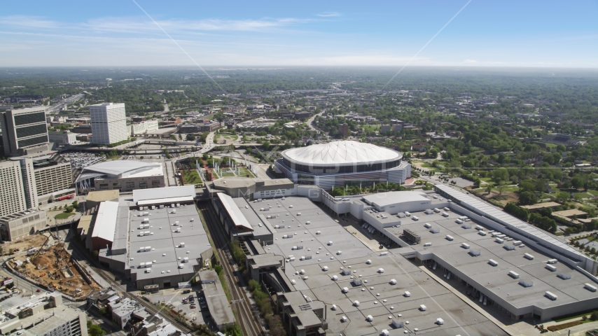 Georgia World Congress Center and Georgia Dome, Atlanta, Georgia Aerial Stock Photo AX37_076.0000112F | Axiom Images