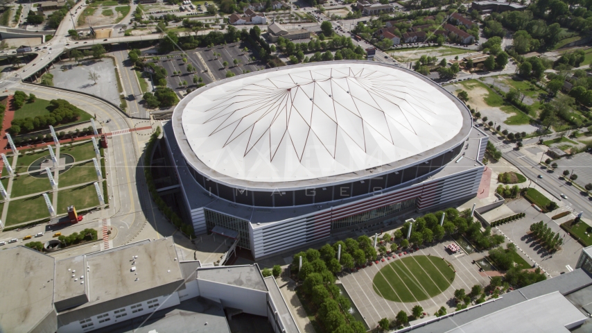 Looking down on the Georgia Dome, Atlanta, Georgia Aerial Stock Photo AX37_076.0000488F | Axiom Images