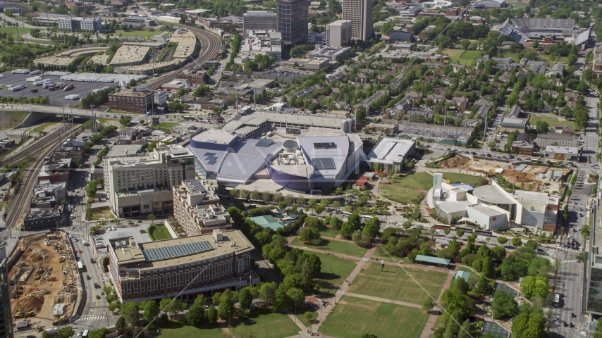 Georgia Aquarium, Atlanta, Georgia Aerial Stock Photo AX37_078.0000000F | Axiom Images