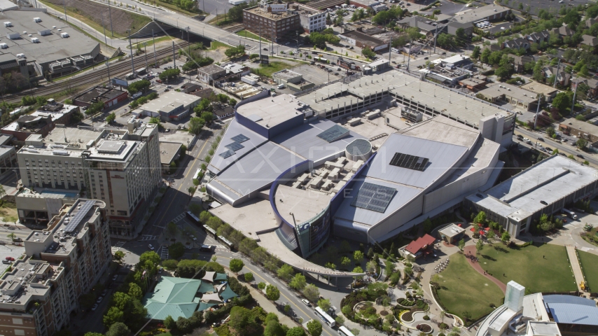 The Georgia Aquarium, Atlanta, Georgia Aerial Stock Photo AX37_078.0000313F | Axiom Images
