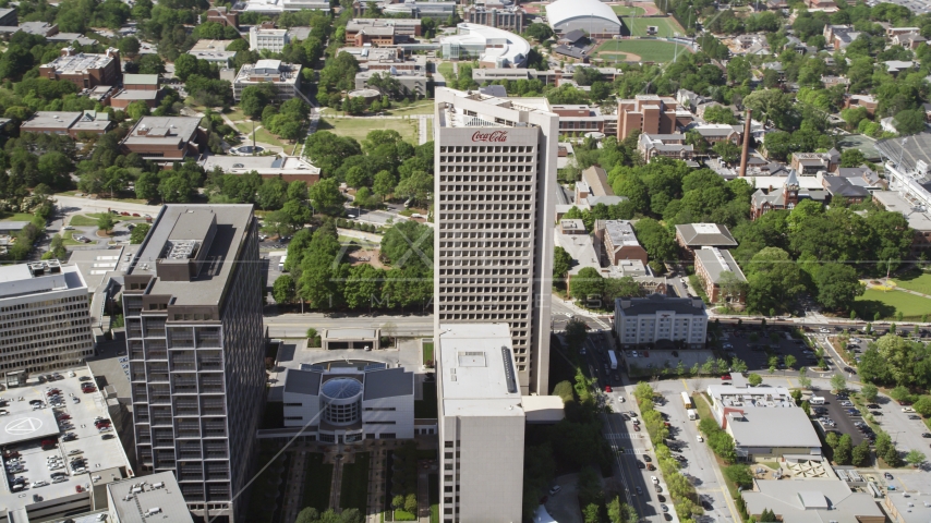 Coca-Cola Company building, Atlanta, Georgia Aerial Stock Photo AX37_079.0000223F | Axiom Images