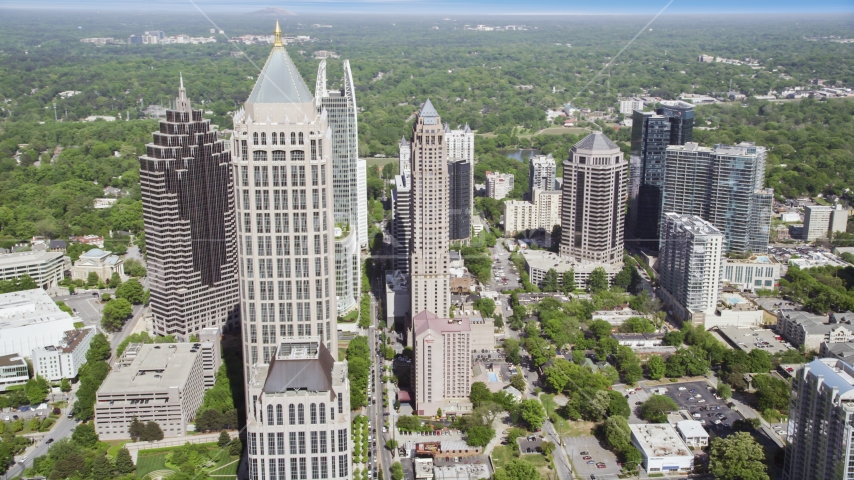 Midtown Atlanta skyscrapers, Georgia Aerial Stock Photo AX37_082.0000131F | Axiom Images