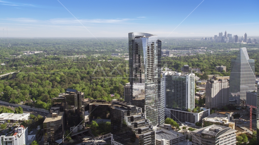 3344 Peachtree skyscraper, Buckhead, Georgia Aerial Stock Photo AX38_019.0000037F | Axiom Images