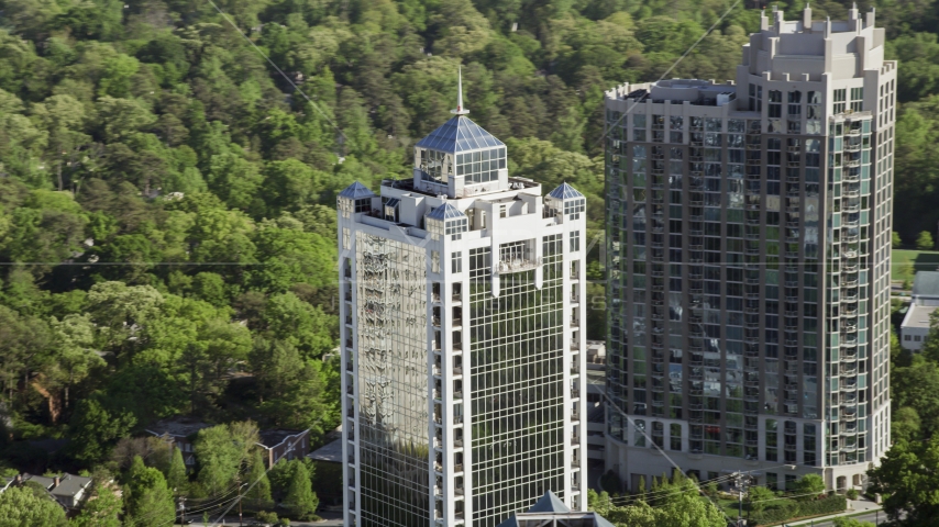 2828 Peachtree skyscraper, Buckhead, Georgia Aerial Stock Photo AX38_029.0000130F | Axiom Images