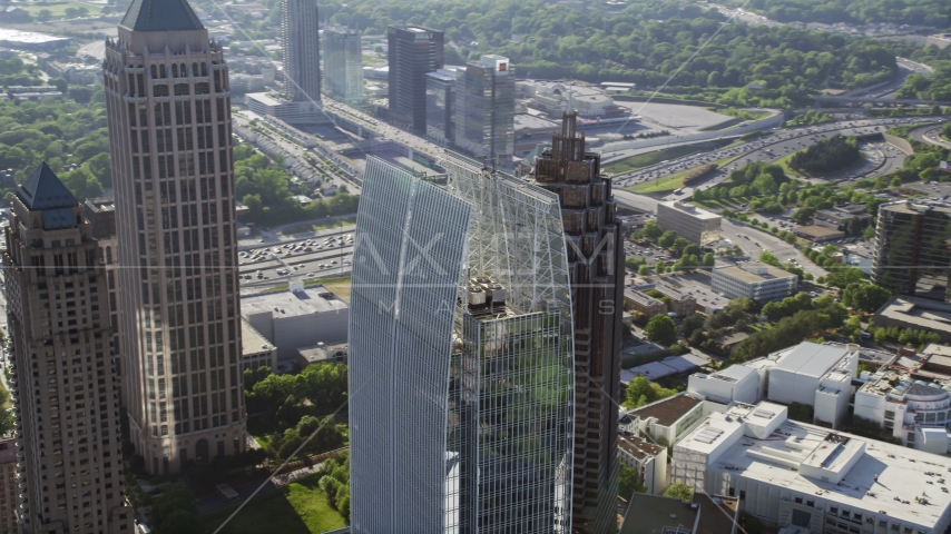 1180 Peachtree skyscraper, Midtown Atlanta, Georgia Aerial Stock Photo AX38_064.0000285F | Axiom Images