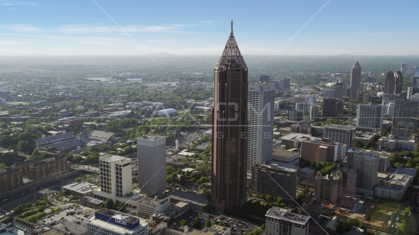 Bank of America Plaza, hazy, Midtown Atlanta, Georgia Aerial Stock Photo AX38_076.0000092F | Axiom Images