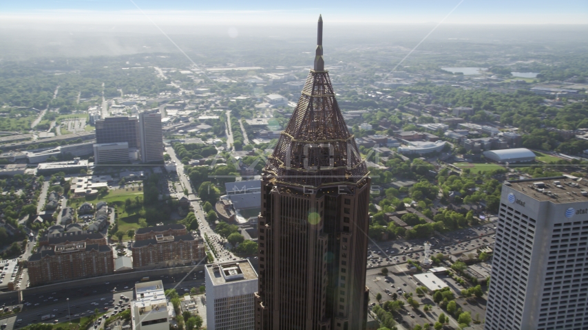 Top of Bank of America Plaza, Midtown Atlanta, Georgia Aerial Stock Photo AX38_077.0000112F | Axiom Images
