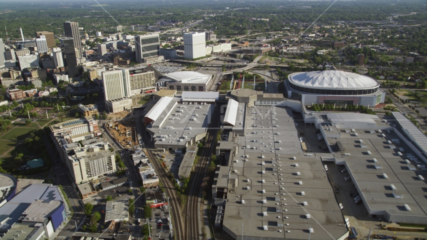 Georgia Dome and Georgia World Congress Center, Atlanta, Georgia Aerial Stock Photo AX38_080.0000297F | Axiom Images